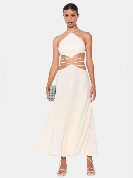 cult gaia Dresses & Skirts - Cult Gaia Cream Tan Skirt & Top Set